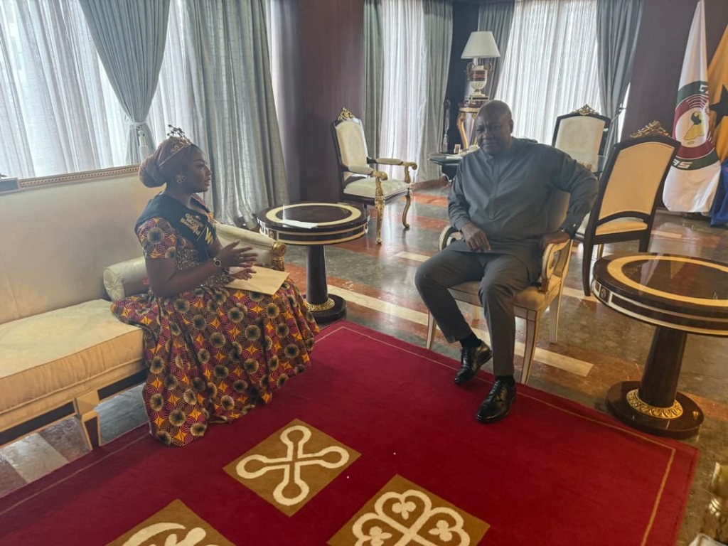 GMB 2024 Queen Nihad Titiaka Meets Mahama, Seeks Support for Climate Action Project