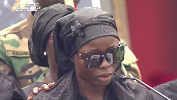 “Shame on You, Death”: Sergeant Addo Mensah's widow Pays Tribute at State Funeral